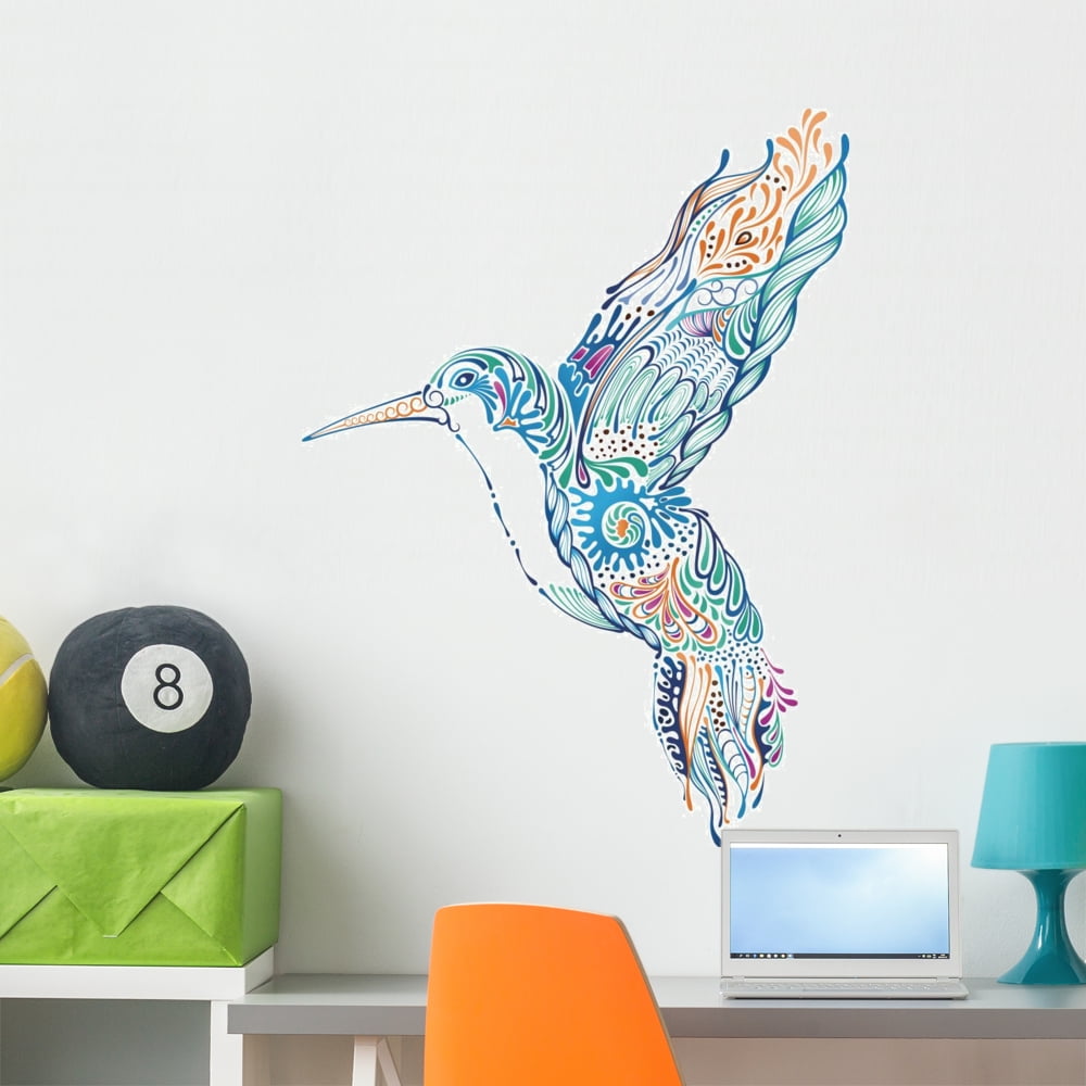 Hummingbird Wall Decal by Wallmonkeys Peel and Stick Graphic (36 in H x