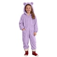 thumbnail image 3 of Byoo Zip Up Hooded Jumpsuit for Toddler Boy Cozy Sherpa Fleece Solid Color One Piece Onesie, 3 of 5