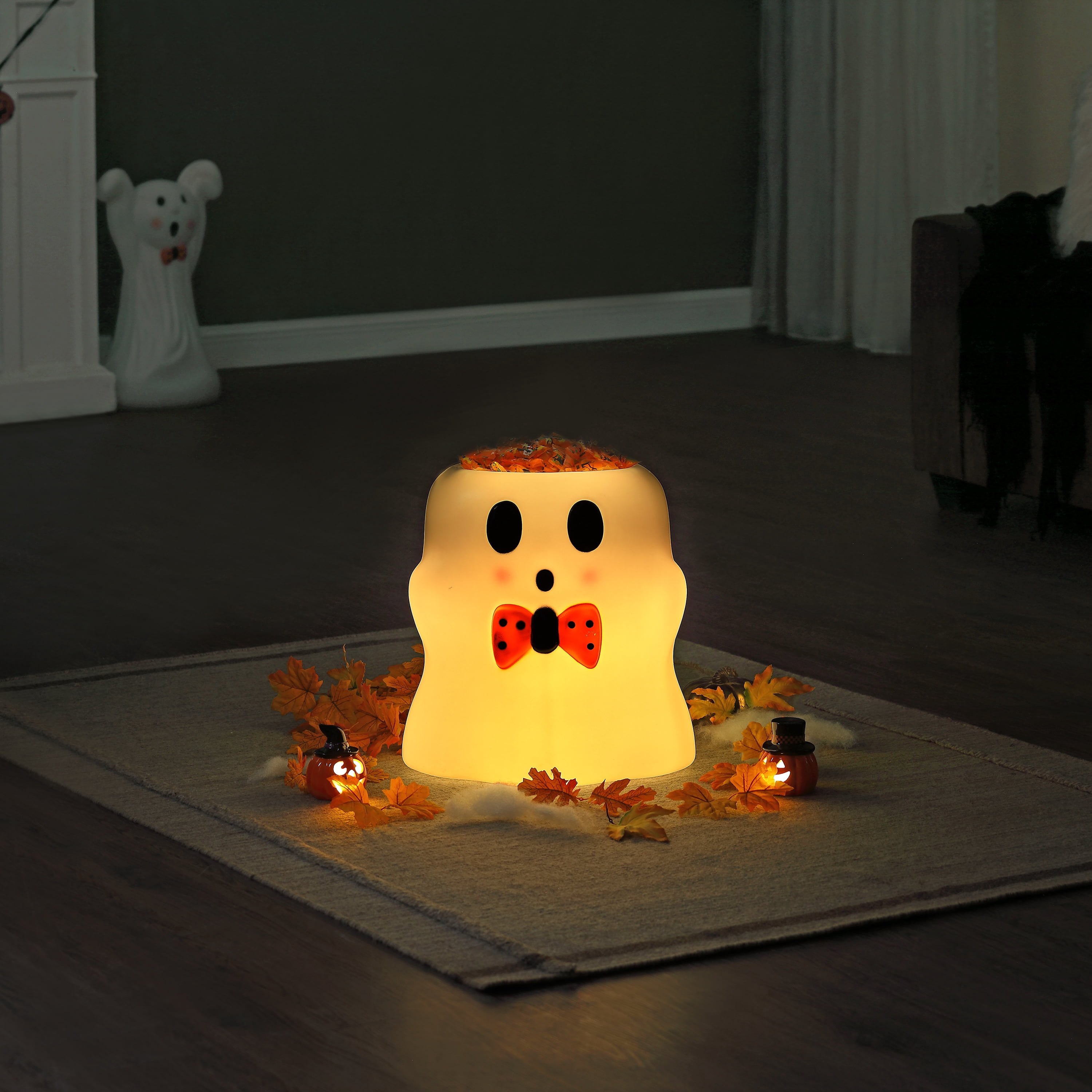 Mr. Halloween 18in Lit Blow Mold Ghost Bowl, White