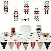 Beware of Pirates Triangle Pirate Birthday Party Decoration Kit 72 Pieces by Big Dot of Happiness, LLC
