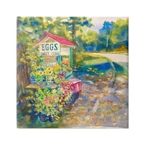 Stupell Industries Farm Stand Painting Nature Painting Gallery Wrapped Canvas Print Wall Art, 17 x 17