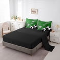 thumbnail image 5 of Castle Fairy Sport Soccer King Bedding 7pcs, Vintage Stars Print King Bed in a Bag, Black Green,Black Reversible, 5 of 7