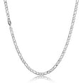 thumbnail image 1 of Cadena Figaro de plata Collar de cadena para hombre Cadenas de acero inoxidable para hombre Collar de joyería Regalos 18/20/22/24 pulgadas Adepaton WMCH-198, 1 of 5