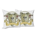 thumbnail image 6 of Ambesonne Yellow Throw Pillow Cover 2 Pack, Shield Dragon Medieval, 20", Yellow White, 6 of 6