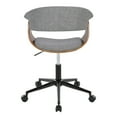 thumbnail image 6 of LumiSource Black Metal, Walnut Wood, Light Grey Fabric Vintage Mod Office Chair, 6 of 6