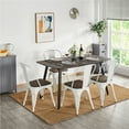 thumbnail image 3 of Alden Design Metal Stackable Dining Chairs with Wooden Seat, Set of 4, White, 3 of 9