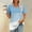 Light Blue, variant on Womens Top Casual Short Sleeve Round Neck Color Block Striped Loose Fit Tunic Tops Womens Shirt,L