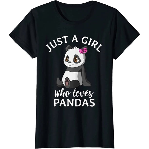 Playera para Mujer Sólo una Chica que Ama Pandas - Camiseta de Panda