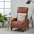 thumbnail image 2 of GDF Studio Rhode Contemporary Bonded Leather Pushback Recliner, Hazelnut and Dark Brown, 2 of 13