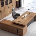 thumbnail image 2 of Corner L Shaped Office Desk Drawers European Monitor Reception Computer Desks Storage Supplies Mesa De Computador Furniture My Lux Decor Round, 2 of 20