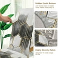 thumbnail image 5 of Yayeee 2 Pack Dining Chair Covers Stretch Parson Chairs Slipcovers Seat Protector, Gray Hexagons, 5 of 6