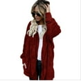 thumbnail image 1 of Double Fleece Cardigan Jacket Women Solid Color Long Sleeve Plush Warm, 1 of 7