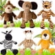 thumbnail image 1 of Juego de 6 juguetes de animales de peluche de safari para niños y niñas, lindo león, elefante, cebra, jirafa, tigre, mono para fiestas temáticas de animales S, 1 of 5