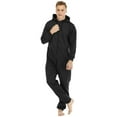 thumbnail image 2 of AOMPMSDX Pajamas For Men Set Long Sleeve Printed Jumpsuit Zipper Hood Pyjamas Nightwear With Pockets Casual Sleepwear Set Cozy Nightwear Set Black Lounge Sets For Men M, 2 of 8