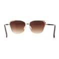 thumbnail image 4 of Womens Oversize Half Rim Look Metal Rim Cat Eye Designer Sunglasses Gold Brown, 4 of 4