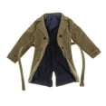 thumbnail image 4 of 1/12 Scale Figure Trench Coat Windproof Outerwear Outfits with Belt Handmade Long Overcoat for 1/12 Soldier Figures Body Accessories Costume Green, 4 of 8