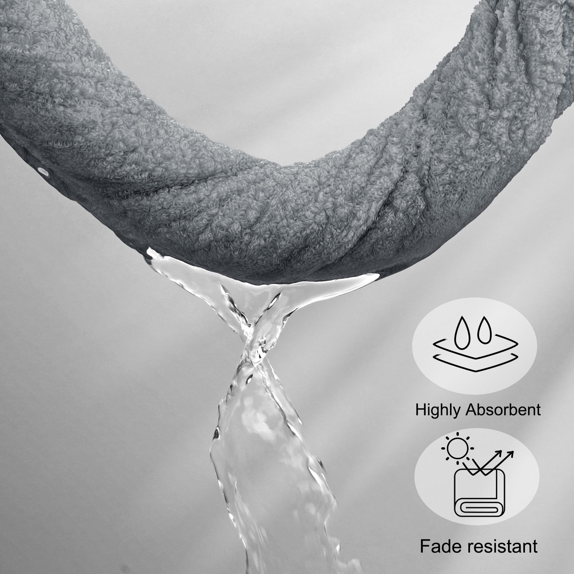 Unique Bargains 100% Combed Cotton 8 Piece Towel Set Soft 600 GSM Luxury Absorbent Gray