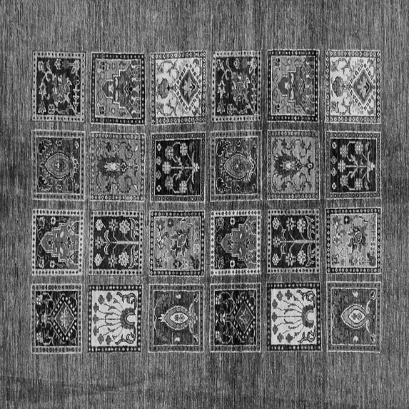 Ahgly Company Indoor Square Abstract Gray Modern Area Rugs, 5' Square