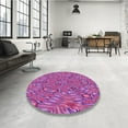 thumbnail image 3 of Ahgly Company Indoor Round Patterned Tyrian Purple Area Rugs, 7' Round, 3 of 6