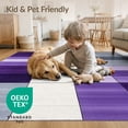 thumbnail image 4 of ODIKA 8'x10' Washable Area Rug Durable, Non-Slip Purple Abstract Geometric Interlocking Blocks Ombre Gradient for Living Room, Under Sectional, Family, 4 of 7