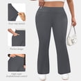 thumbnail image 2 of Women's Plus Size Yoga Pants with Pockets Bell Bottom Workout Leggings High Waisted 1X-5X Flare Sweatpants (4XL, Dark Gray), 2 of 8