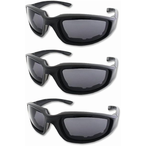 3 Pair Motorcycle Riding Glasses Padding Goggles Uv Protection Dustproof Windproof Motorcycle Sunglasses For Outdoor Actives