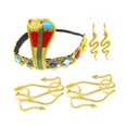thumbnail image 3 of Conjunto de accesorios para disfraz de reina egipcia Yinane con casco y pulseras de Serpiente, 3 of 8