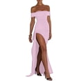 thumbnail image 2 of Off the Shoulder Wedding Guest Dress Bodycon High Split Formal Dress Cocktail Party Prom Long Dresses Pink M, 2 of 9
