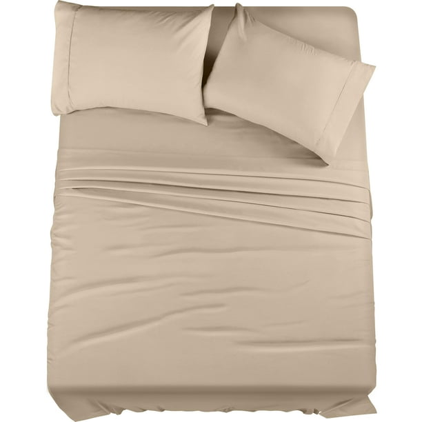 Juego de sábanas tamaño queen Utopia Bedding, microfibra, arena suave, 4 unidades