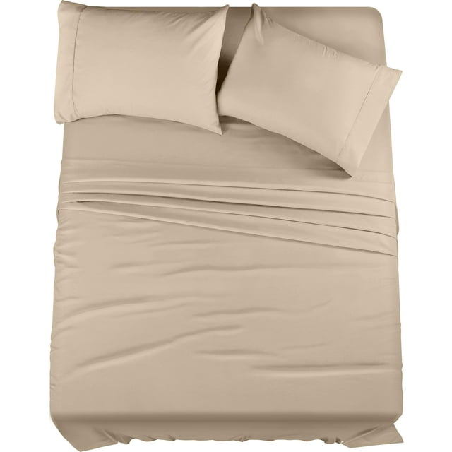 Juego de sábanas tamaño queen Utopia Bedding, microfibra, arena suave, 4 unidades