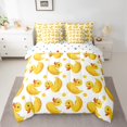 thumbnail image 2 of jejeloiu Cute Ducks 7 Pieces Bedding Comforter Set,Geometric Circle Dots Full Bedding Set,Funny Animals Fitted Sheet Flat Sheet For Girls Boy,Super Cozy Room Decor Reversible, 2 of 8