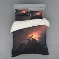 thumbnail image 2 of Ambesonne Fantasy Bedding Set 3 Pcs, Howling Wolf on Rock, Twin, Multicolor, 2 of 3