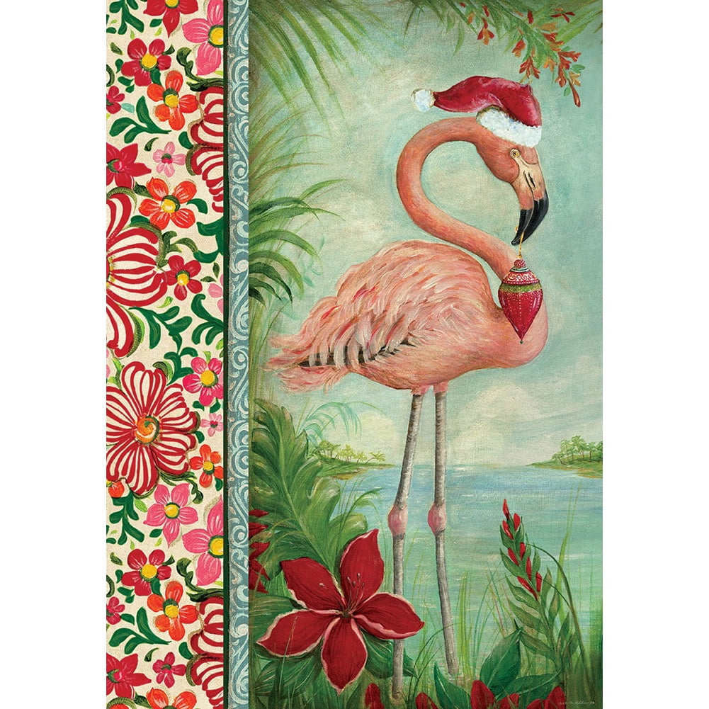 Custom Decor Holiday Flamingo Garden Flag