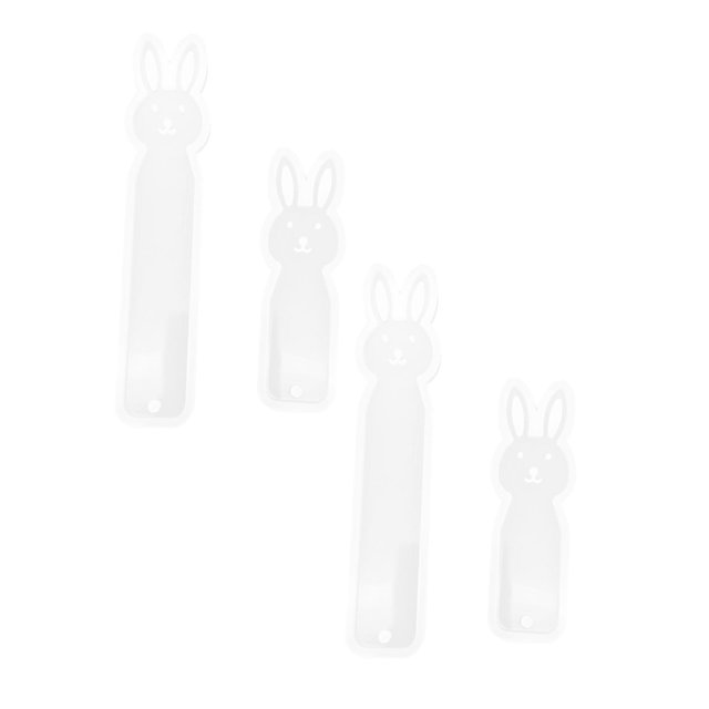 Oleegame 2PC Cookie Mold Blank Animal Rabbit Epoxy Diy Rabbit 2pc Silicone Bookmark Cake Mould