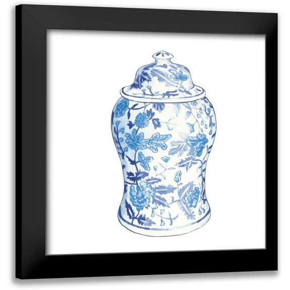 Wild Apple Portfolio 12x12 Black Modern Framed Museum Art Print Titled - Ginger Jar VI on White