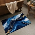 thumbnail image 3 of Bath Mat Rug,Navy Blue Ink Marble Non Slip Quick Dry Super Absorbent Thin Bathroom Rugs Fit Under Door-Easy to Clean Bathroom Floor Mats-Shower Rug for Shower Sink Bathtub(20" x 31"in), 3 of 6