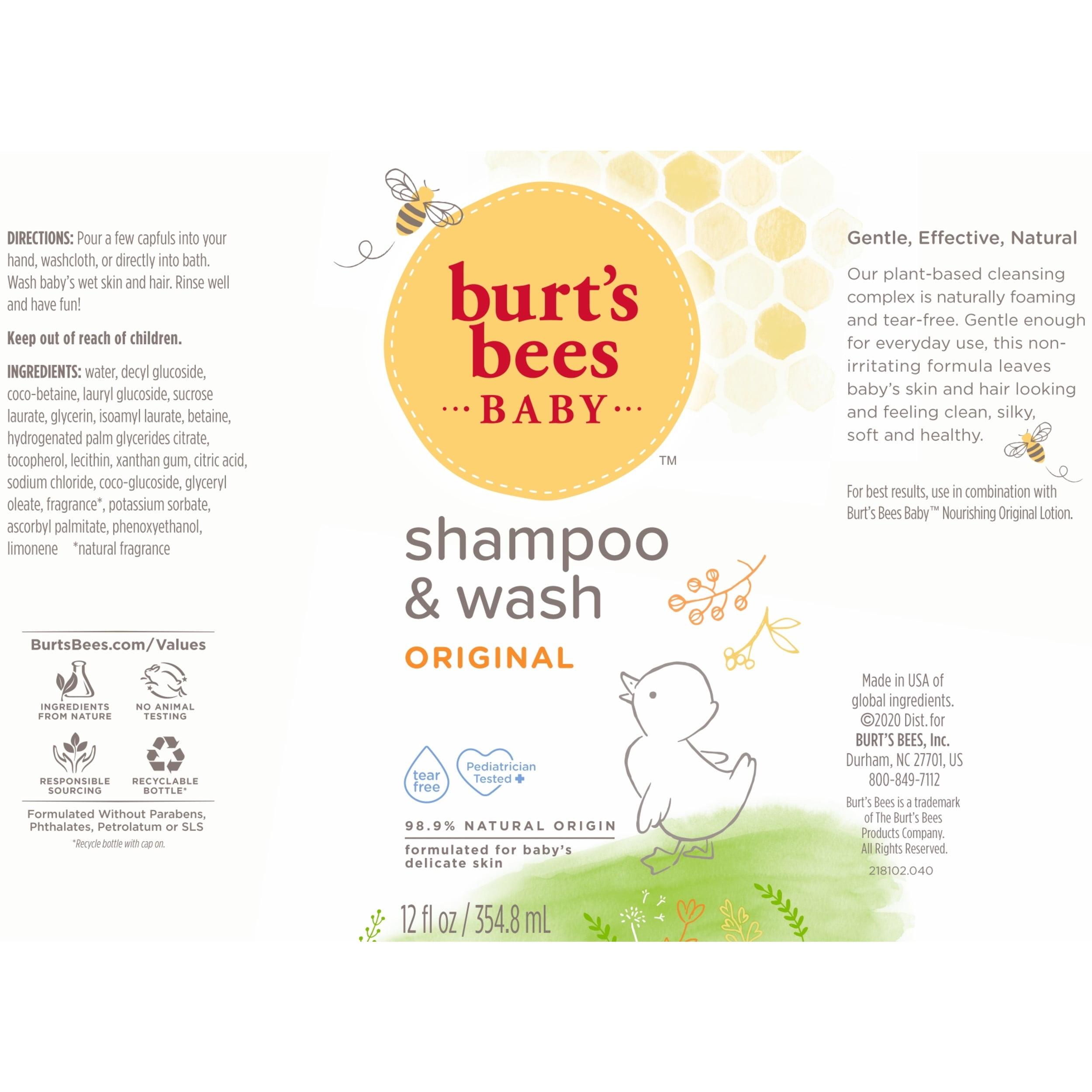 Burt's Bees Baby Shampoo & Wash Original 12 fl oz 