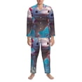 thumbnail image 3 of Naloa Cute Underwater Axolotl Men’s Pajamas Set - Long Sleeve Button Down Sleep Shirt and Pajama Bottoms Sleepwear Set-X-Large, 3 of 7