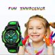 thumbnail image 2 of Reloj deportivo digital para niños, reloj impermeable para exteriores para niños y niñas, reloj electrónico analógico de cuarzo con cronómetro con alarma (verde) Feliz Sencillez, 2 of 5