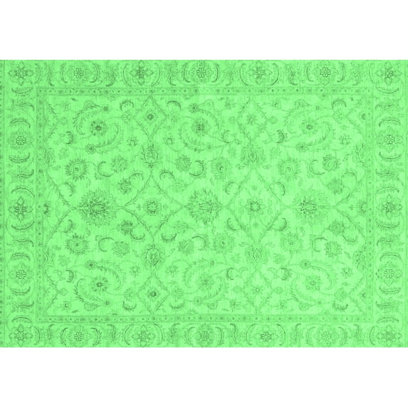 Ahgly Company Indoor Rectangle Oriental Emerald Green Traditional Area Rugs, 5' x 8'