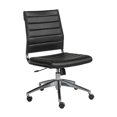 thumbnail image 2 of 22.84 X 24.61 X 38.98 Armless Low Back Office Chair In Black With Aluminum Base, 2 of 6