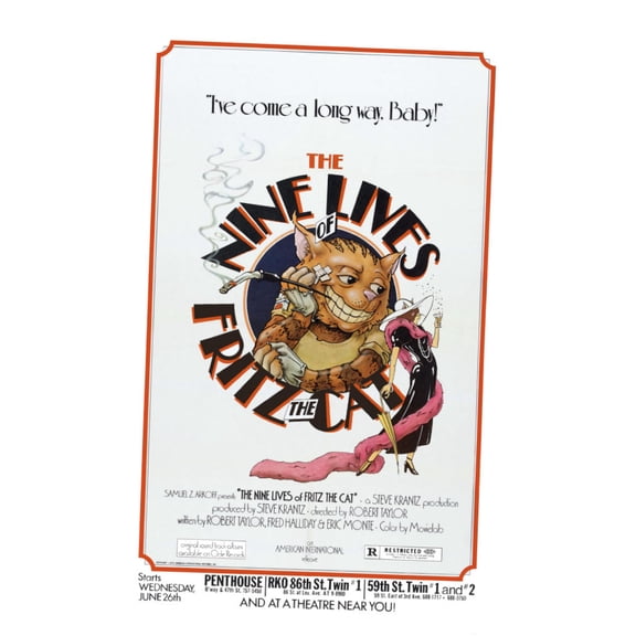 Nine Lives Of Fritz The Cat Movie Poster Reprint 27inx40in 27x40 #039941 Square Adults Best Posters
