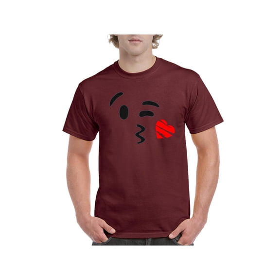 MmF - Men's T-Shirt Short Sleeve, up to Men Size 5XL - Emoji Winky Face
