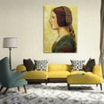 thumbnail image 3 of Da Vinci Canvas Wall Art La Bella Principessa Framed Painting Large Canvas Art For Bedroom Office Livingroom Ready to Hang, 3 of 6