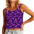 thumbnail image 5 of Yourumao Womens Crop Tank Tops Round Neck Sleeveless Shirts Loose Floral Graphic Tees Summer Casual Tshirts for Summer Vacation, 5 of 6
