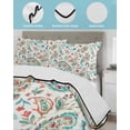 thumbnail image 3 of Twin XL Quilt Bedding Set, Boho Flower Reversible Summer Quilt 3 Pieces, Spring Watercolor Paisley Floral Leaf Plant Lightweight Bedspreads Coverlets with 2 Pillow Shams for All Seasons, 3 of 5