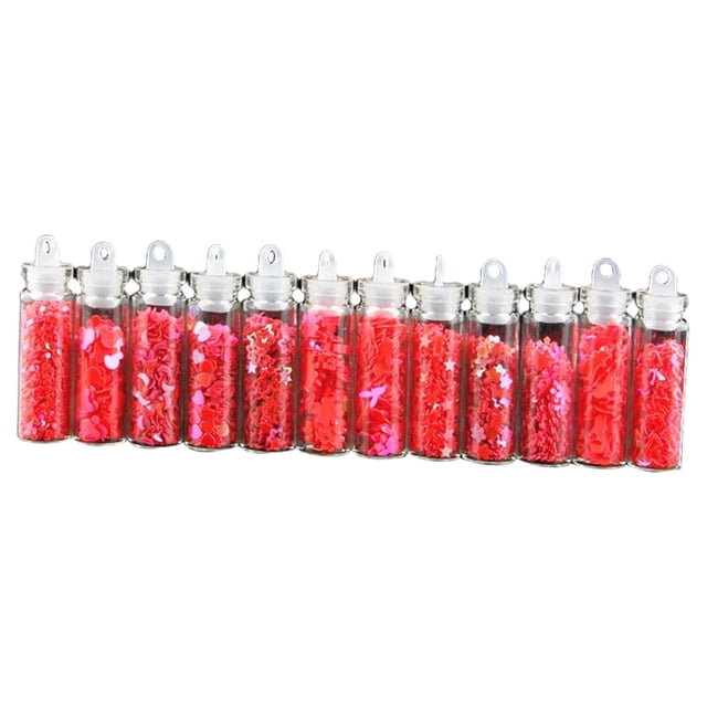 12 piezas de lentejuelas brillantes Salvador lentejuelas brillo de uñas Rojo