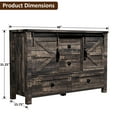 thumbnail image 5 of OKD 48" Farmhouse Dresser, 4 Drawer Modern Storage Cabinet, Chest of Drawers Wood Organizer, Dark Rusitc Oak, 5 of 6