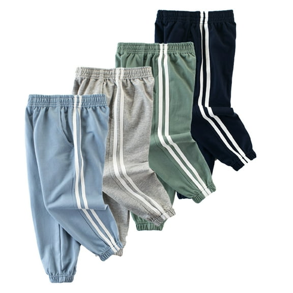 Esaierr Kids Cotton Pants Toddler Baby Boys Sweatpants Winter Autumn Soft Stripes Pants for 1-8Y