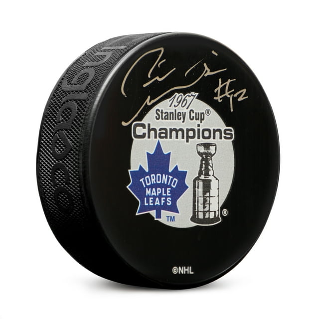 Pete Stemkowski Signé Maple Leafs de Toronto Rondelle de la Coupe Stanley 1967